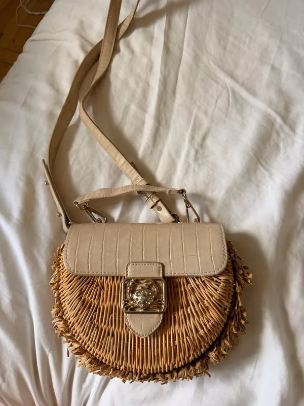 Topshop Straw Bag with hardware detailing - Image 2