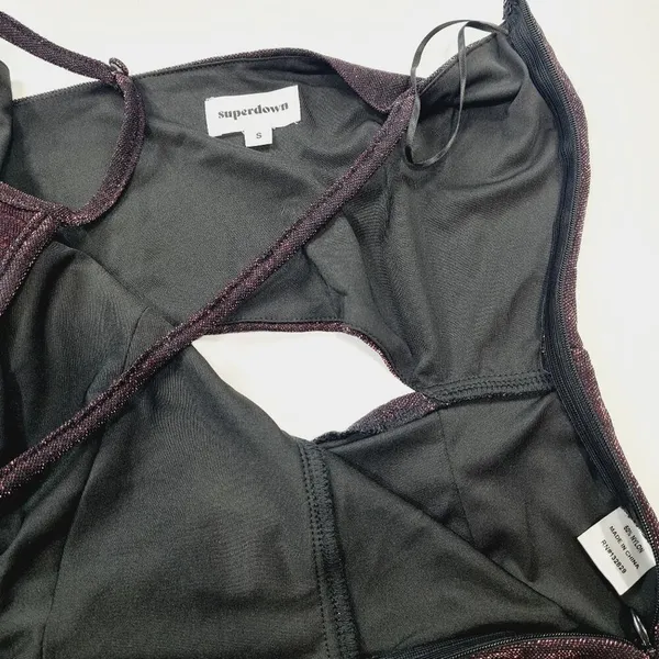 Superdown Tia Cut Out Jumpsuit in Wine Small - Image 7