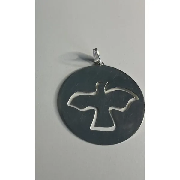 Vintage Tiffany & Co. Round Sterling Silver 925 Dove Pendant Lightweight RARE - Image 9