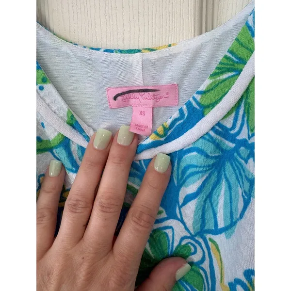 Lilly Pulitzer Blue Citrus Print Shift Sleeveless Resort Dress Lola XS - Image 3