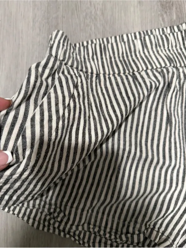 a new day Black and White Striped High-Waist Women's Shorts - Image 2