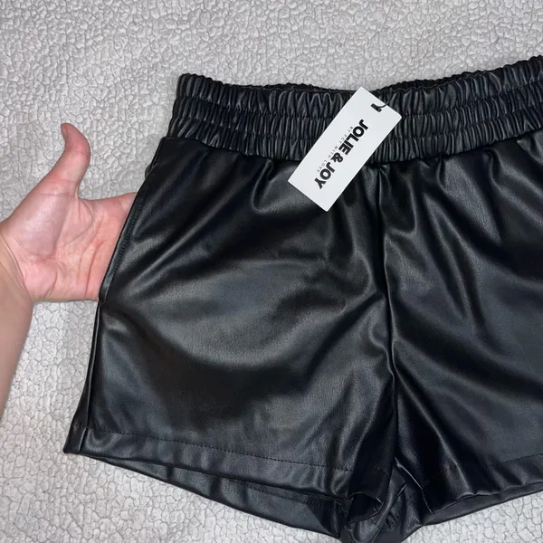 Faux Leather Shorts Black Size M - Image 3