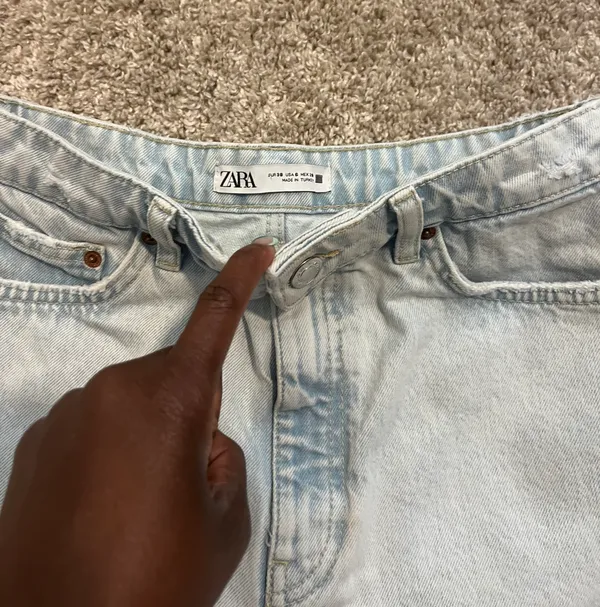 high waist Denim cut off jeans shorts - Image 5
