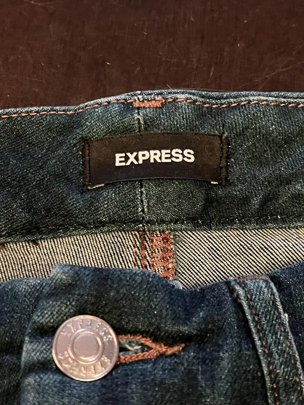 Express 90s Slim Super High Rise Jeans Womens M Dark Wash Ultra Stretch Denim - Image 7