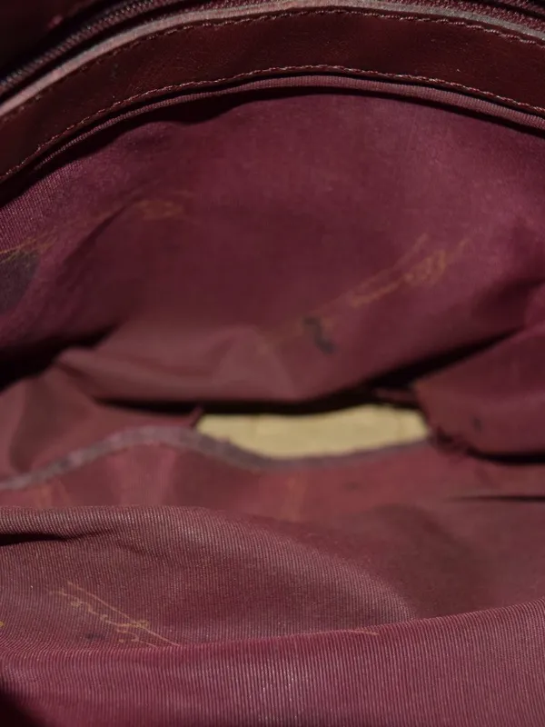Vintage Aigner-Signature Burgundy Shoulder Bag - Image 4