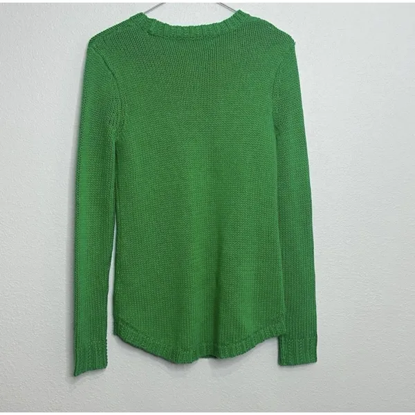 Lauren Ralph Lauren Sweater Women Small Kelly Green Crew Neck Cable Knit - Image 5