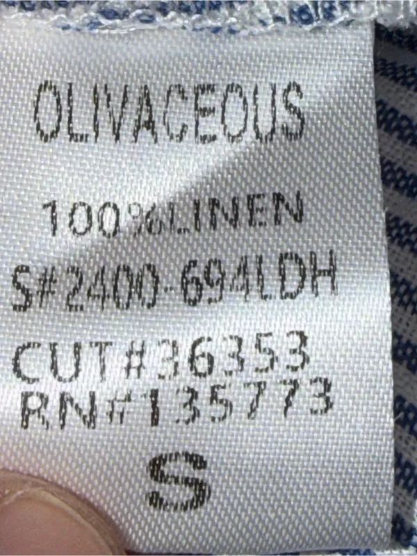 Olivaceous Becca 100% Linen Striped Shirt Dress‎ Cottagecore Preppy Coastal S - Image 5