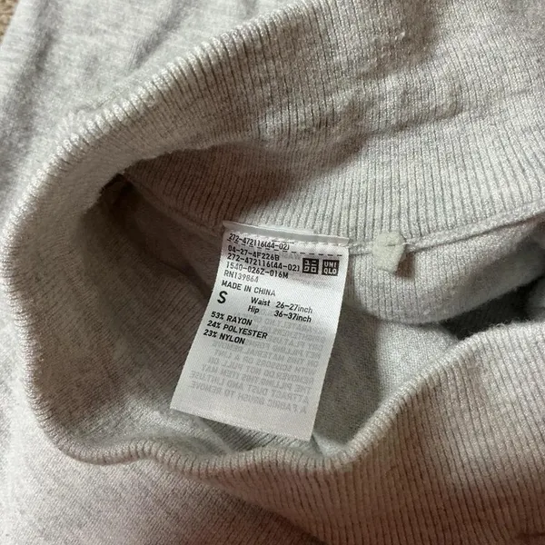 Uniqlo Women Heather Gray Wide Leg Knit Lounge Pants‎ Small 472116-44-02 - Image 4