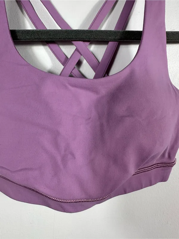 Lululemon Energy Bra Purple Fog Size 2 Strappy Medium Support Sports Bra Yoga‎ - Image 6