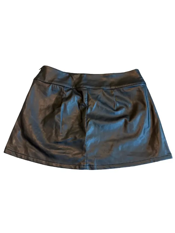 Wild Fable Black Vegan Leather Mini Skort Skirt w/ Shorts Classic Size XS Womens - Image 9