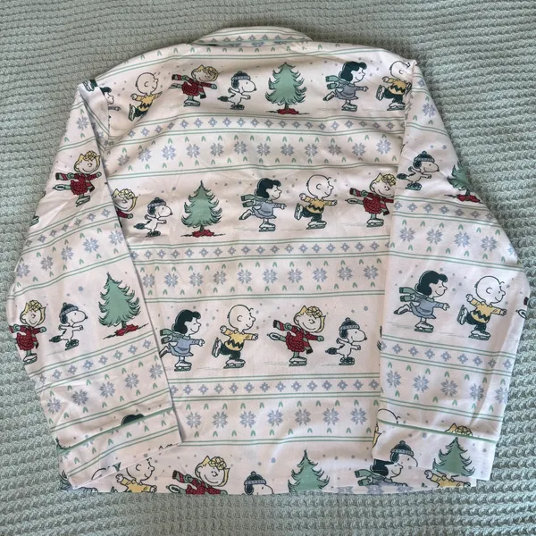 NWT Peanuts Pajama Set Womens Medium Snoopy Charlie Brown Lucy Sally Christmas - Image 5
