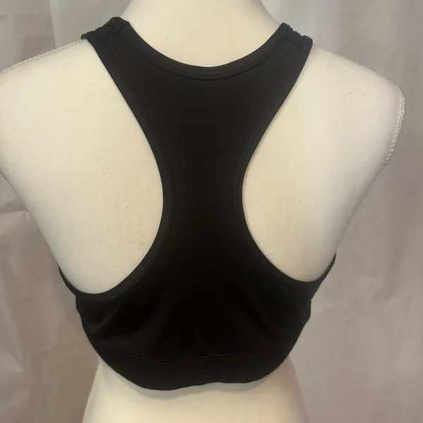 Nike Women's Black and White Sports Bra - Image 5