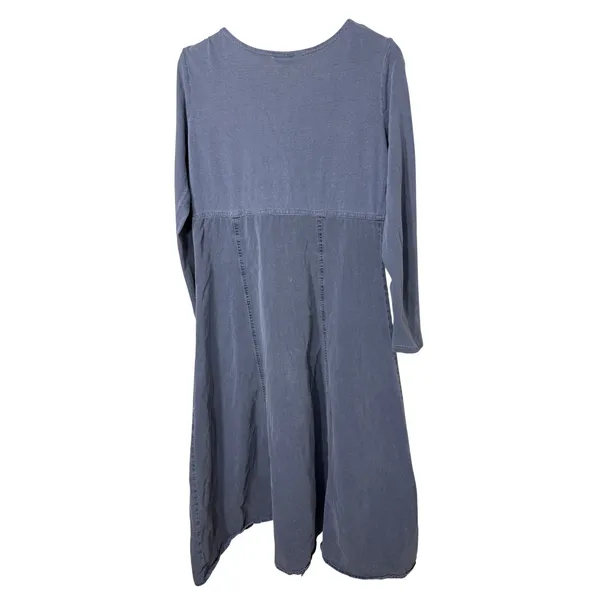 Moda Int'l Vintage Gray/blue Button Front Maxi Dress Long‎ Sleeve Size M USA - Image 7