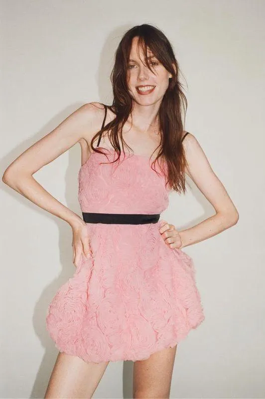 Zara dress mini bodycon floral tulle summer wedding party - Image 8