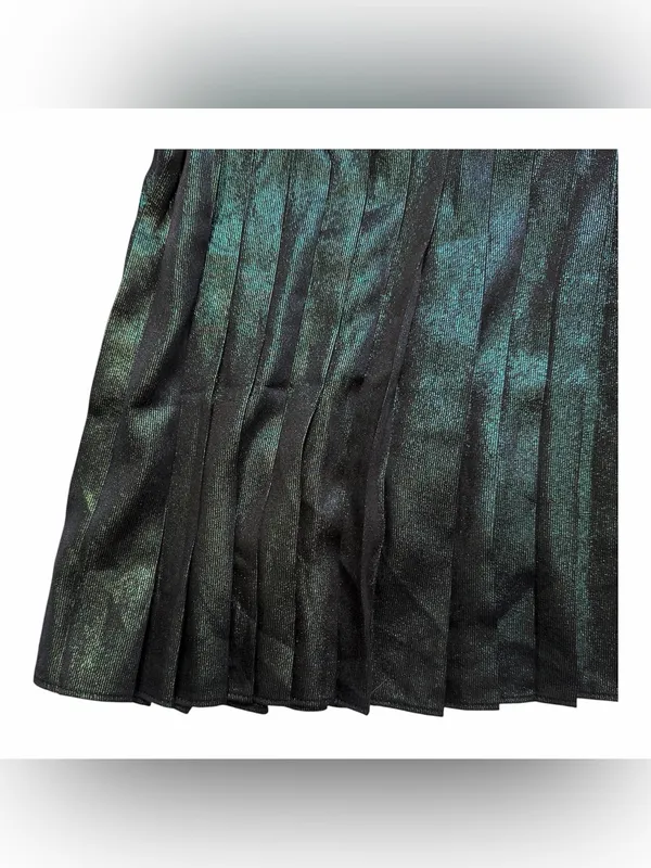 ANTHROPOLOGIE CURRENT AIR Women’s Black Opal Iridescent Pleated Skirt Size M - Image 7