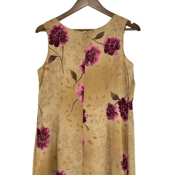Laura Scott Vintage Boho Grunge‎ 90s Teacher Floral Maxi Dress Sleeveless Gold Phoebe Buffay - Image 3