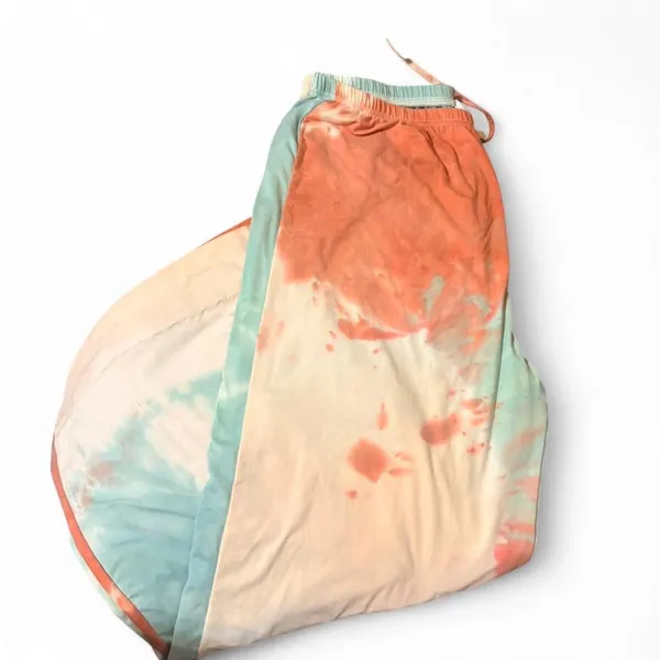 Knox Rose Tie-Dye Wide Leg Pants - Peach & Aqua Sz XL - Image 3
