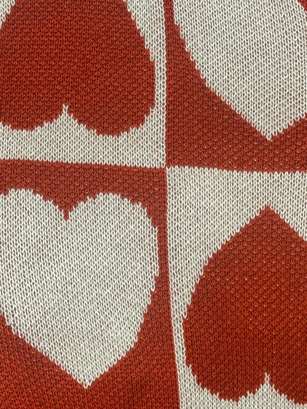 NWT Madden NYC Small Red Cream Heart print Vneck Cropped Knit valentine sweater - Image 7