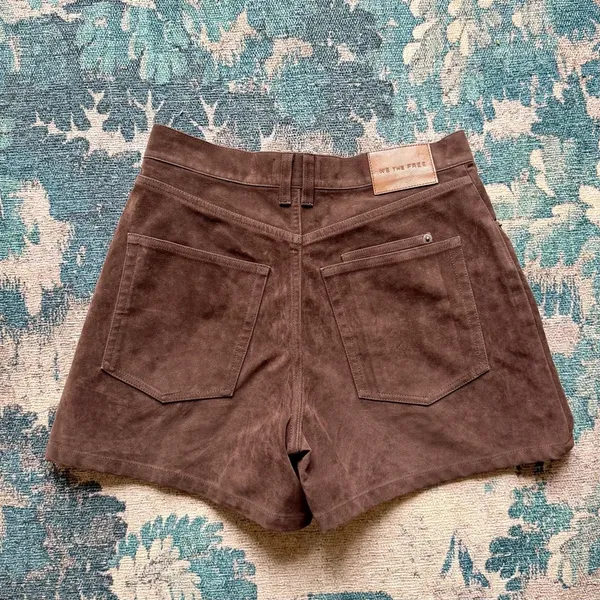 Free People We The Free Tippi Vegan Suede Shorts in Chicory Coffee - 27 - Image 6