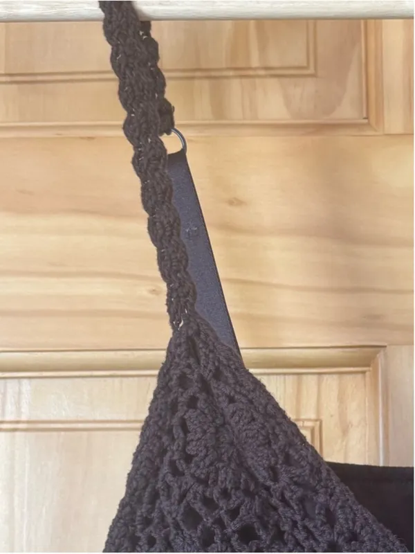 Vintage Crochet Bodice Brown Flowy Boho Cami size medium - Image 6