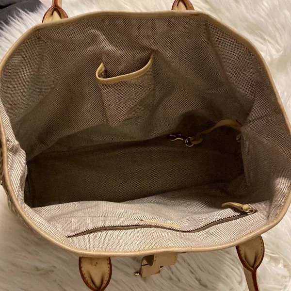 Vintage Dooney & Bourke Logo Bag Brown Beige Bag Fabulous size 16” long 10” W - Image 13