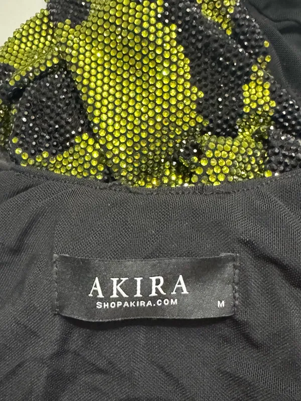 AKIRA Snakeskin Print sparkle gem luxury evening gown skit dress Medium - Image 10