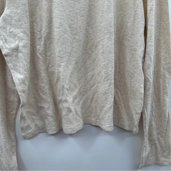 Aerie Cream Long Sleeve Ribbed Knit Crewneck Pullover Top Sz‎ XXL NEW - Image 3