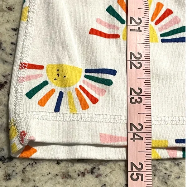 Hanna Andersson Henley Pajama Top Womens Small White Sun Print Organic Cotton - Image 5