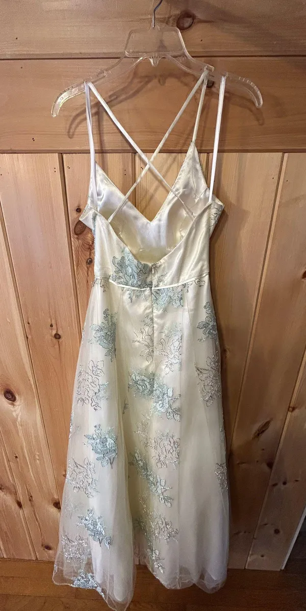 JCPenney Cream And Mint Green Prom Dress - Image 5