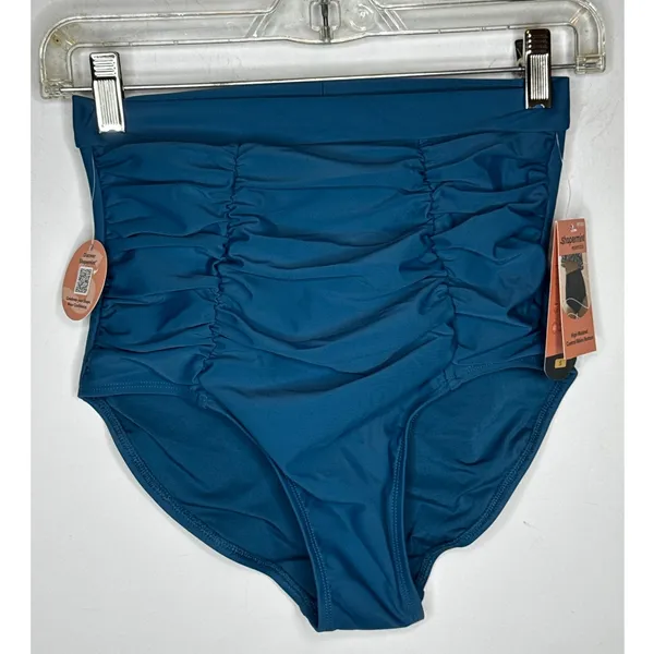 Shapermint Essentials High Waisted Control Bikini Bottom Blue Size S NWT - Image 2