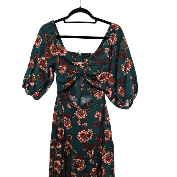MINKPINK Olivia Floral Cutout Maxi Dress. Get ready for autumn in multi-color XS - Image 6