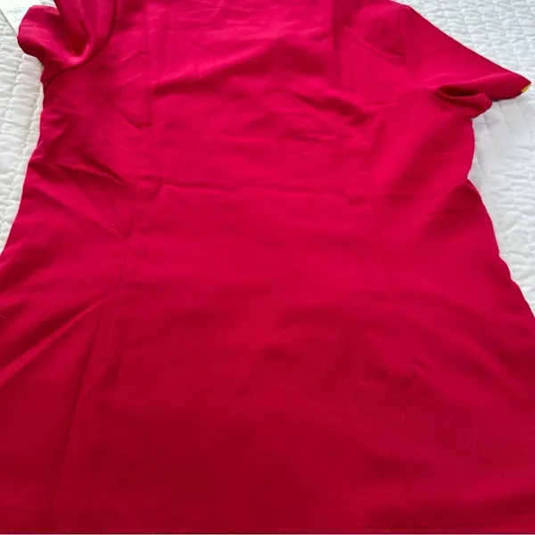 Figs Scrub Top Women’s XS Stretch Pockets Pink/Red Medical Wear - Image 8
