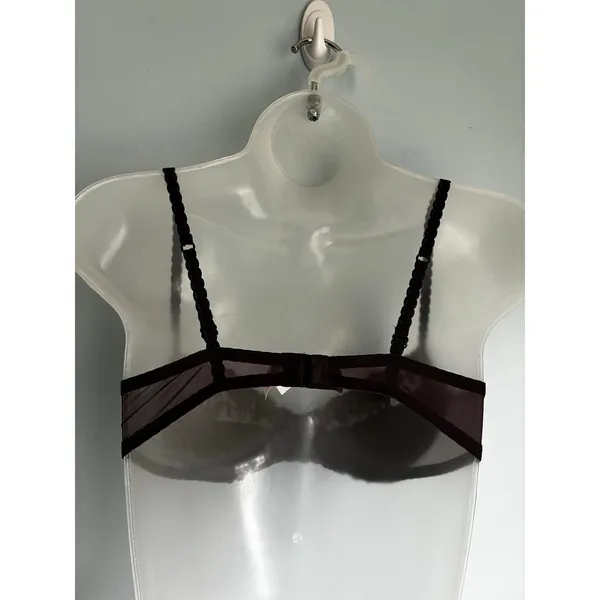 Vintage (01) Victoria's Secret Bra Lined Lace Plum 36A - Image 3