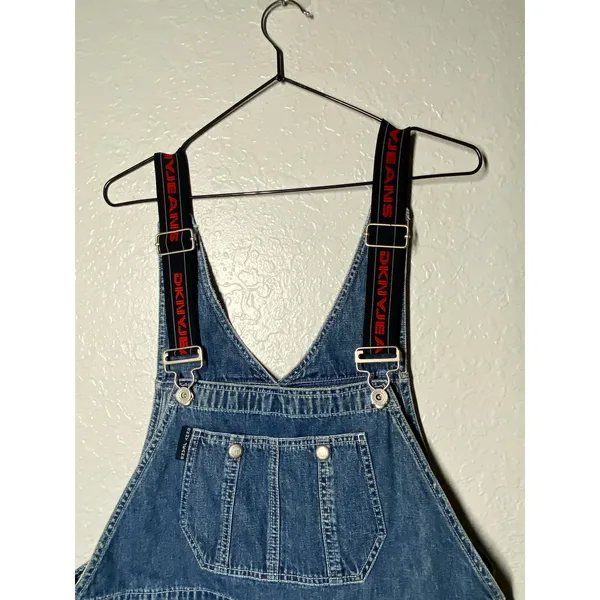 Vintage 90's DKNY Women's Blue Overalls Cotton Streetwear Casual - Image 3