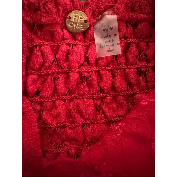 Free People One Cherry‎ Red Adella Cami NEW Sz M - Image 5