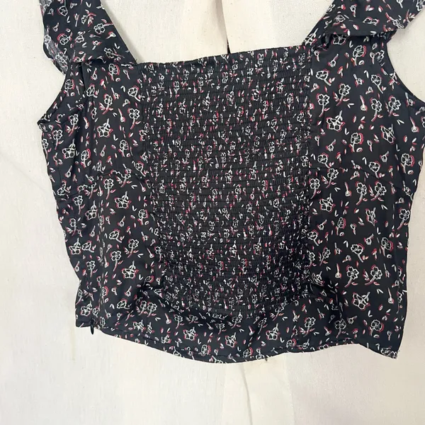 Free People Stay With You Black Floral Top - Image 7