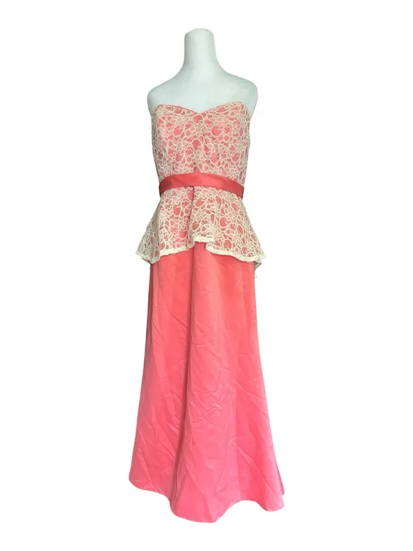 Mori Lee By Madeline‎ Gardner Bridesmaid Dress Prom Gown Pink w/ Shawl 14 - Image 2
