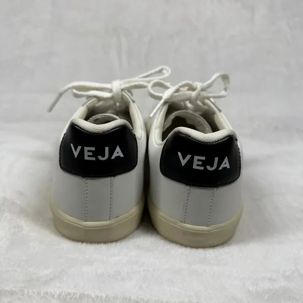 Veja Esplar Leather Sneakers Extra White Black Womens Size 7 EUR 38 Low‎ Top - Image 7