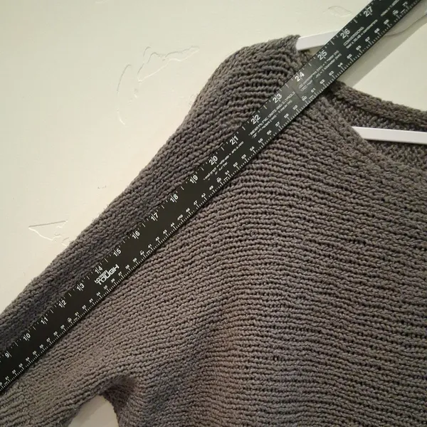 Eileen Fisher Knit Sweater Gray Pullover Chunky 100% Organic Cotton women size S - Image 6