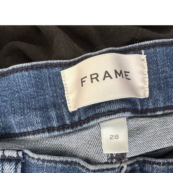 FRAME Le Slim Palazzo High Rise Wide Leg Jeans Thunderstorm Blue Size 28 - Image 4