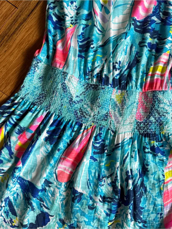 Lilly Pulitzer Tideline Tank Dress "Hey Bay Bay" sailboat print smocked waist - Image 5