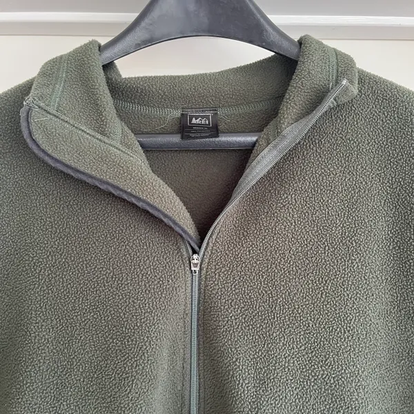 REI Vintage Green Fleece Quarter Zip - Image 4