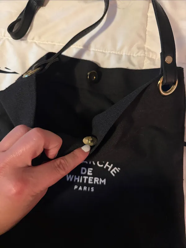 Black Canvas Bucket Bag - Image 3