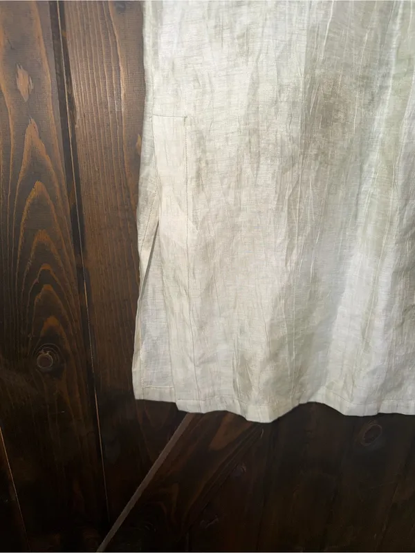 Acquamarine 100% Linen Made In Italy Midi Dress Lagenlook Artisan Chic‎ Sz 4 - Image 3