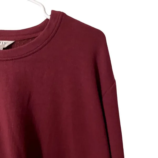 Orvis deep red crewneck sweater casual comfortable style large winter warm - Image 2