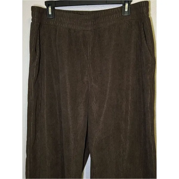 Halara Brown Corduroy Pull On Wide Leg Pants Women’s Size XL Petite - Image 2