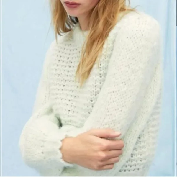 Aritzia Wilfred Le Fou Shimmy Sweater Ginger Mint Alpaca Wool Blend- Size Small - Image 3