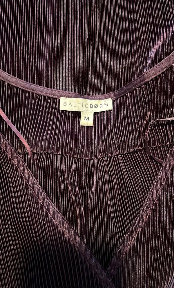 Baltic Born Long Sleeve Purple Pleated Maxi Dress Y2 - Image 3
