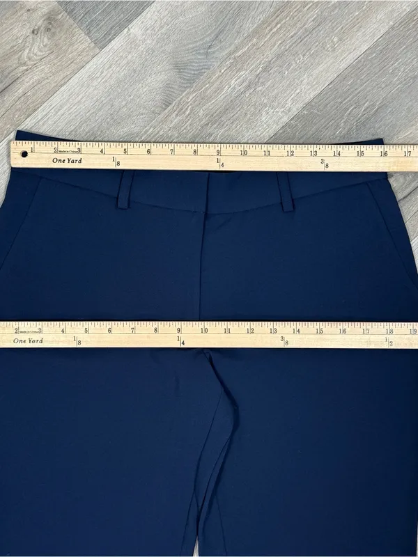 Victorias Secret Tapered Leg Ankle Pants Trousers Blue 8 Mid‎ Rise Lightweight - Image 9