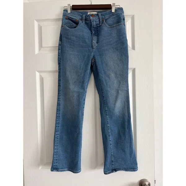 Madewell Cali Demi Boot Jeans 27 Dorrance Wash High Rise ND553 Blue Flare - Image 2